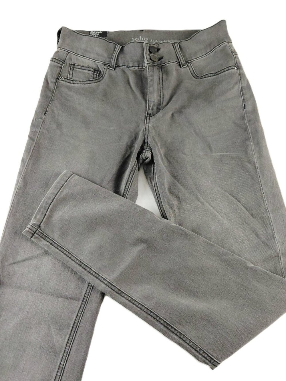 Soho New York & Co. High Waist Jegging Jeans Women's Size 6 Gray Stretch Denim